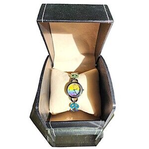 Vintage Accutime Watch Corp Peace Sign Quartz Watch - New Battery